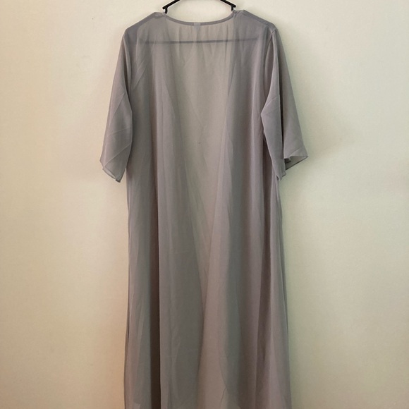 NWT-Grey Print Midi Dress With Thin Jacket Two Piece Outfit XL - Picture 6 of 7